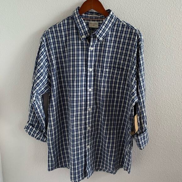 NWT Docker's Men Classic Fit Plaid Check Shirt Blue Hues XL - Picture 1 of 11